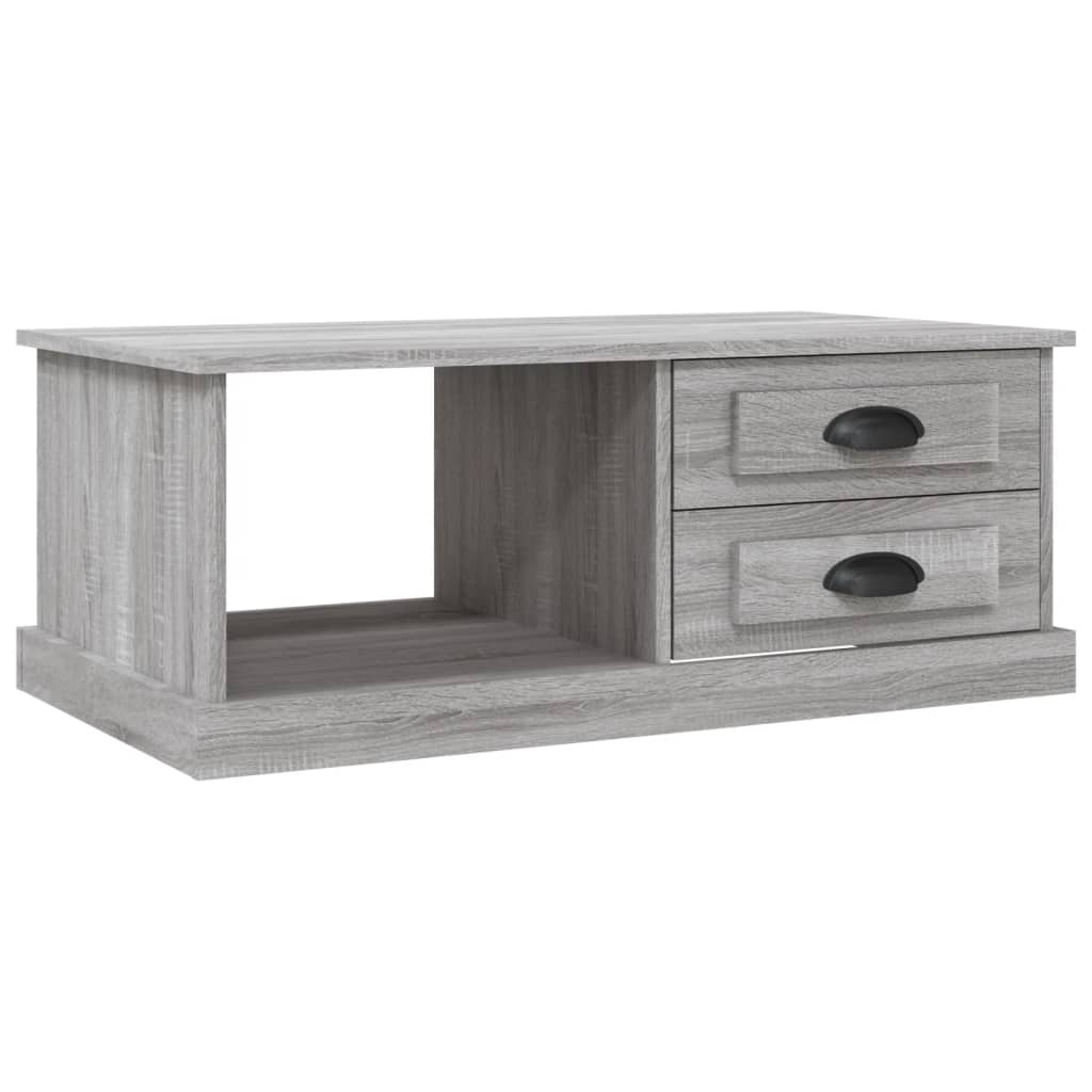 Salontafel 90X50X35 Cm Bewerkt Hout Eikenkleurig Grijs sonoma