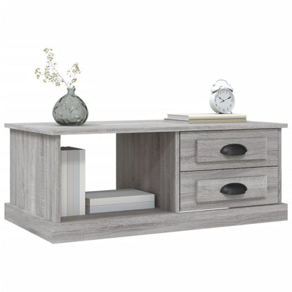 Salontafel 90X50X35 Cm Bewerkt Hout Eikenkleurig Grijs sonoma