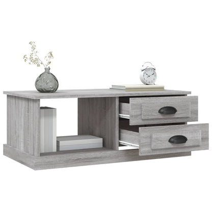 Salontafel 90X50X35 Cm Bewerkt Hout Eikenkleurig Grijs sonoma
