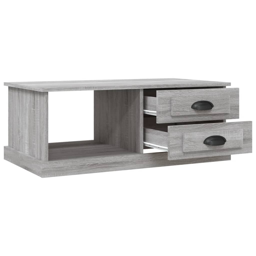 Salontafel 90X50X35 Cm Bewerkt Hout Eikenkleurig Grijs sonoma