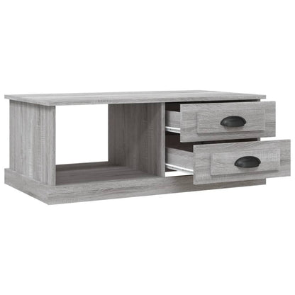 Salontafel 90X50X35 Cm Bewerkt Hout Eikenkleurig Grijs sonoma