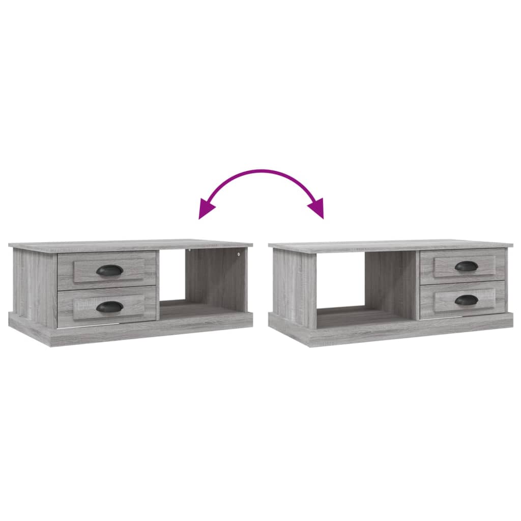 Salontafel 90X50X35 Cm Bewerkt Hout Eikenkleurig Grijs sonoma