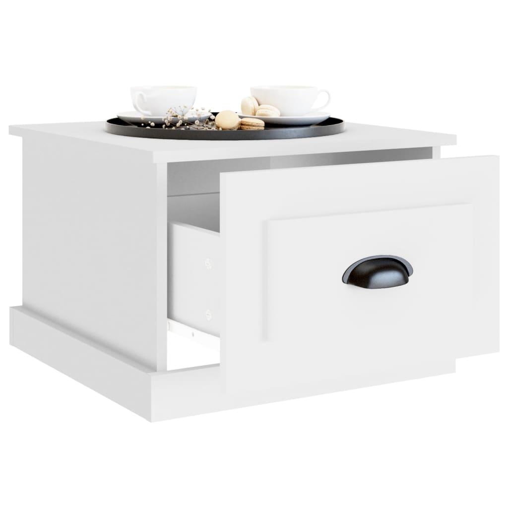 Salontafel 50X50X35 Cm Bewerkt Hout Wit