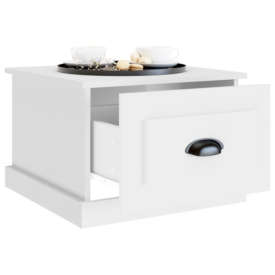 Salontafel 50X50X35 Cm Bewerkt Hout Wit