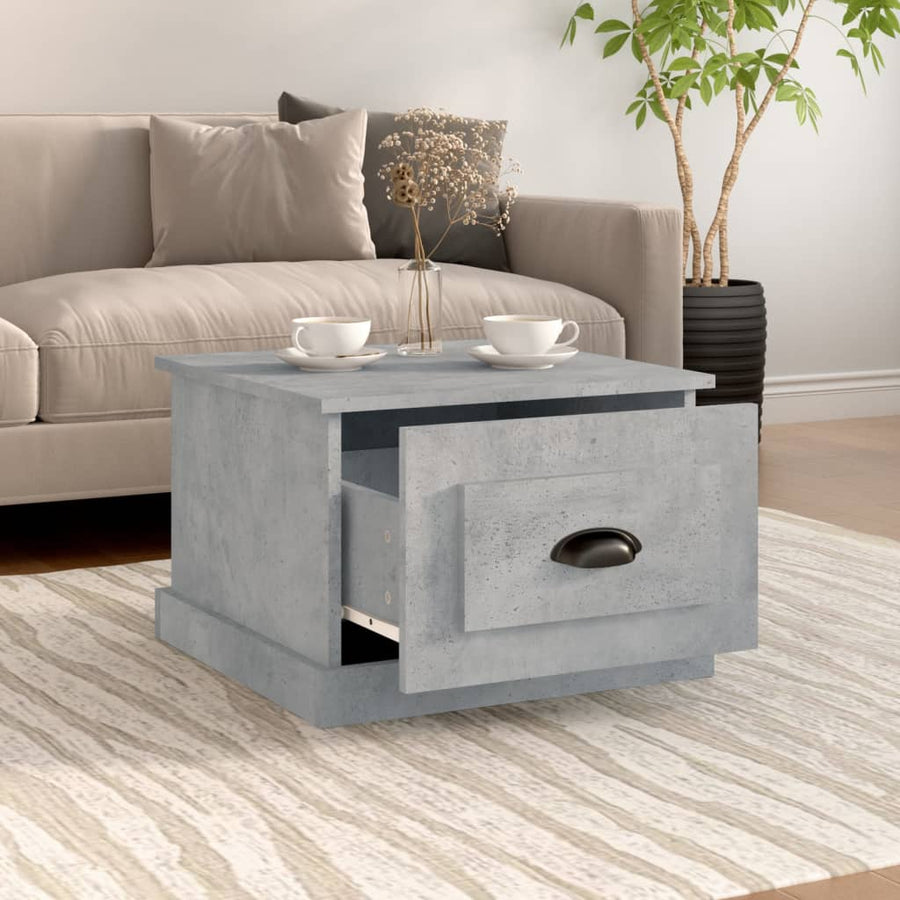 Salontafel 50X50X35 Cm Bewerkt Hout Betongrijs