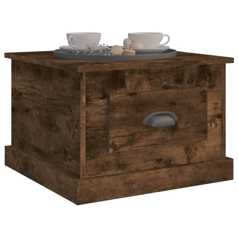 Salontafel 50X50X35 Cm Bewerkt Hout Kleurig Gerookt eiken