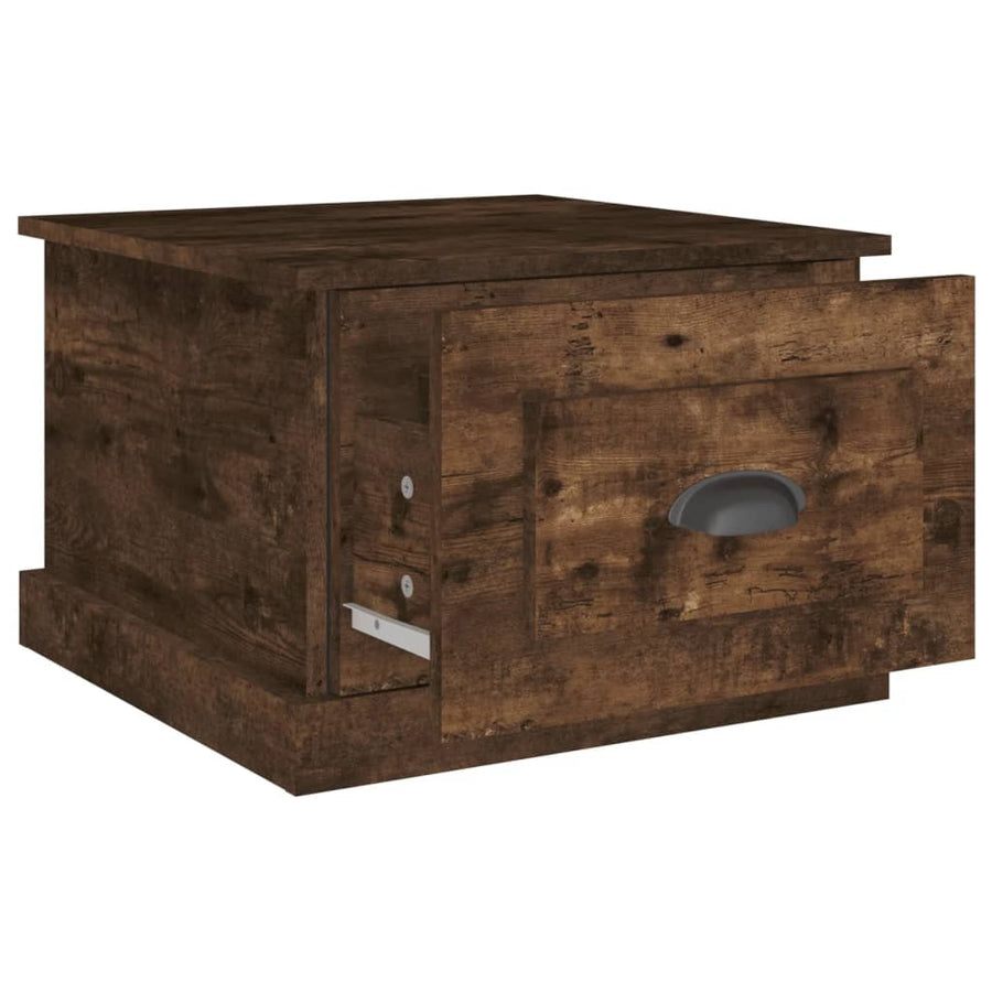 Salontafel 50X50X35 Cm Bewerkt Hout Kleurig Gerookt eiken