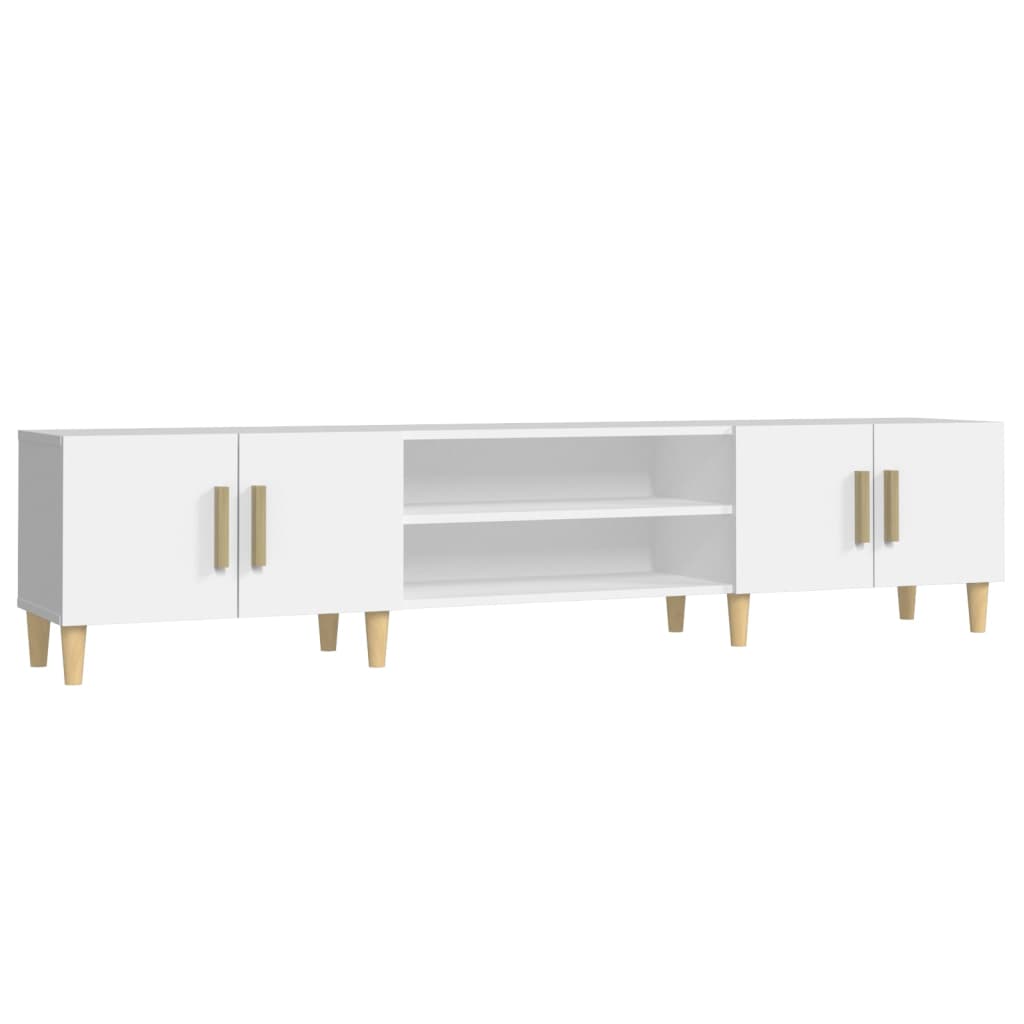 Tv-Meubel 80X3,5X40 Cm Bewerkt Hout Wit
