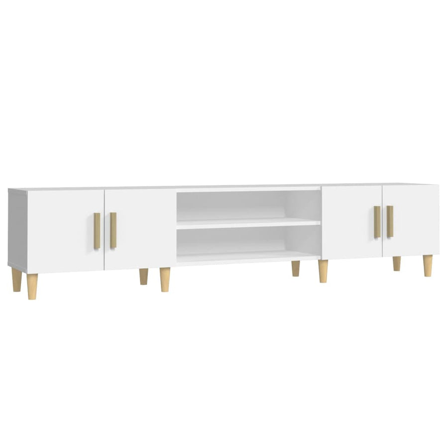 Tv-Meubel 80X3,5X40 Cm Bewerkt Hout Wit