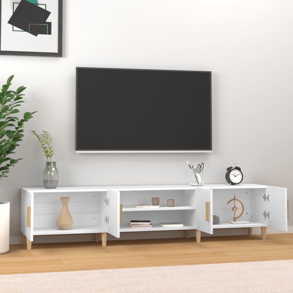Tv-Meubel 80X3,5X40 Cm Bewerkt Hout Wit