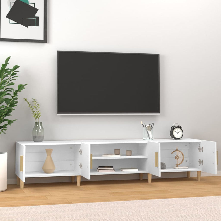 Tv-Meubel 80X3,5X40 Cm Bewerkt Hout Wit