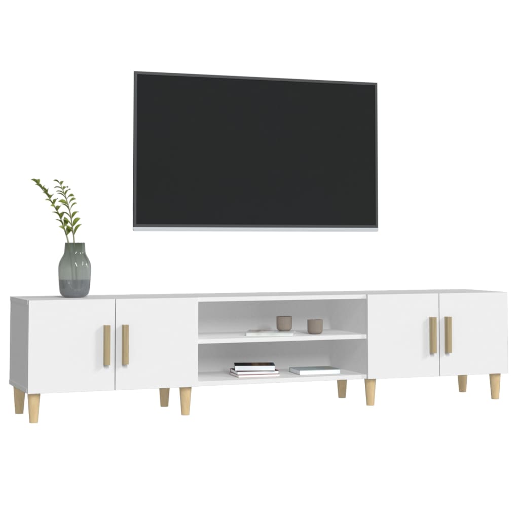 Tv-Meubel 80X3,5X40 Cm Bewerkt Hout Wit