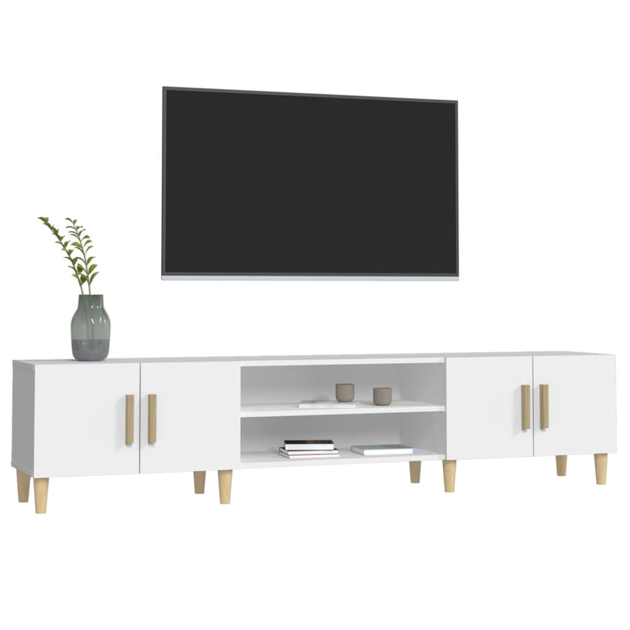 Tv-Meubel 80X3,5X40 Cm Bewerkt Hout Wit