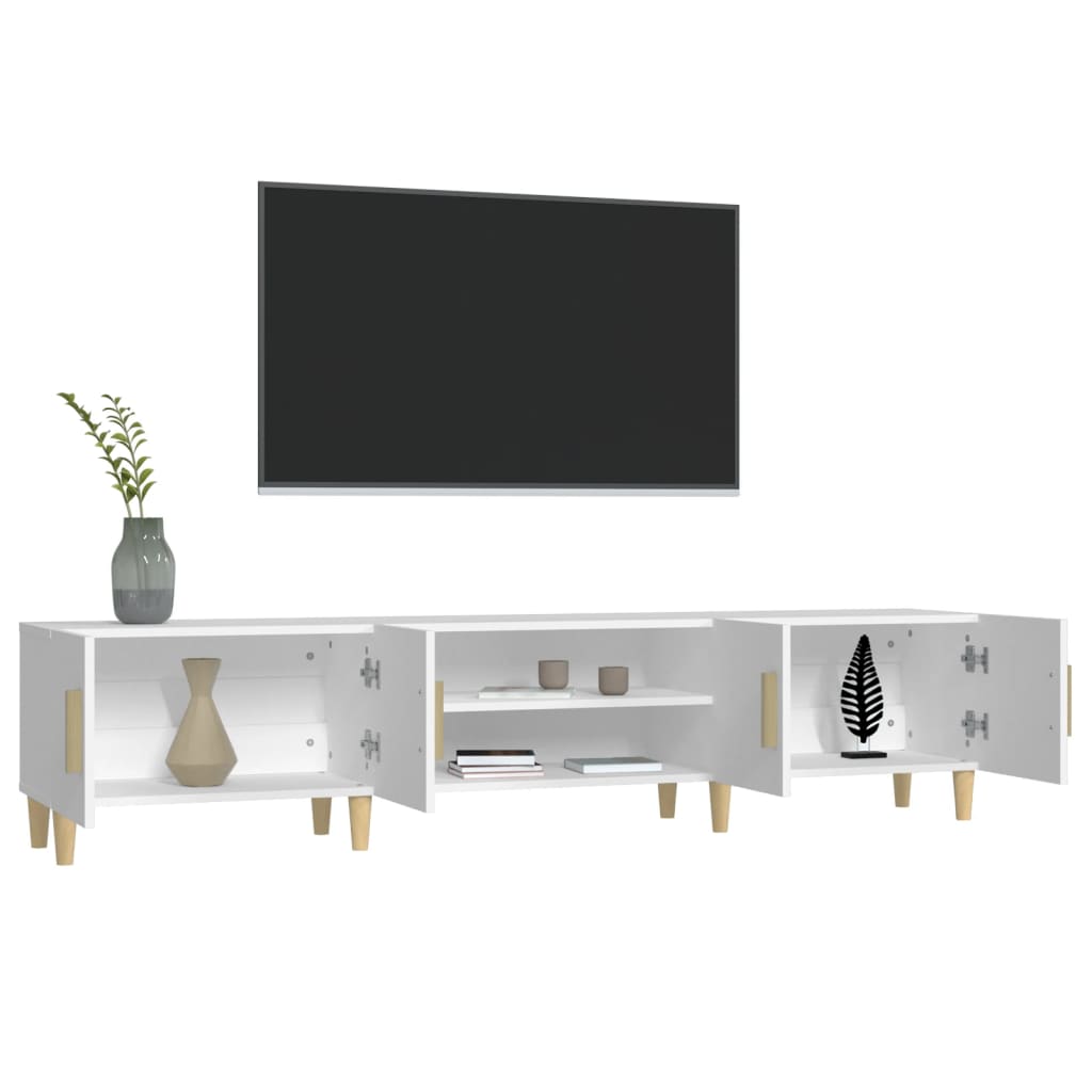 Tv-Meubel 80X3,5X40 Cm Bewerkt Hout Wit