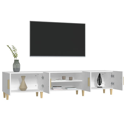 Tv-Meubel 80X3,5X40 Cm Bewerkt Hout Wit