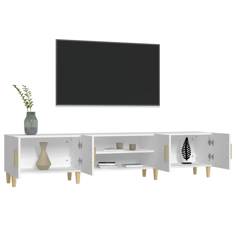 Tv-Meubel 80X3,5X40 Cm Bewerkt Hout Wit