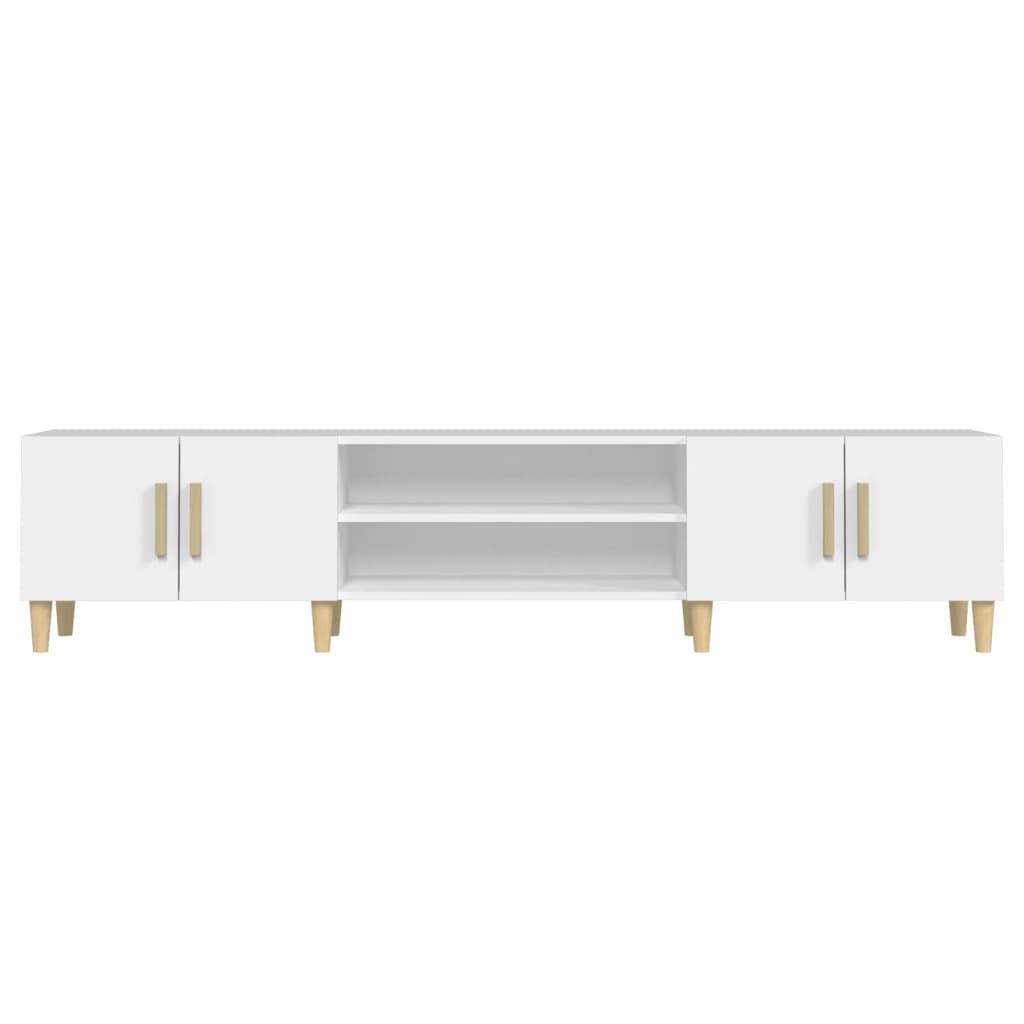 Tv-Meubel 80X3,5X40 Cm Bewerkt Hout Wit