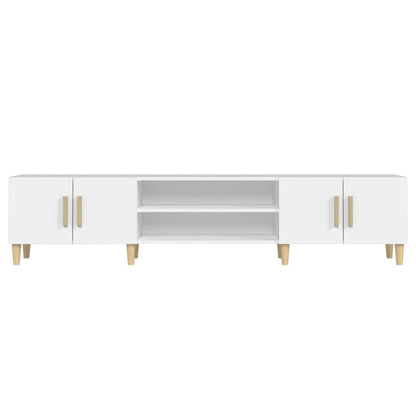 Tv-Meubel 80X3,5X40 Cm Bewerkt Hout Wit