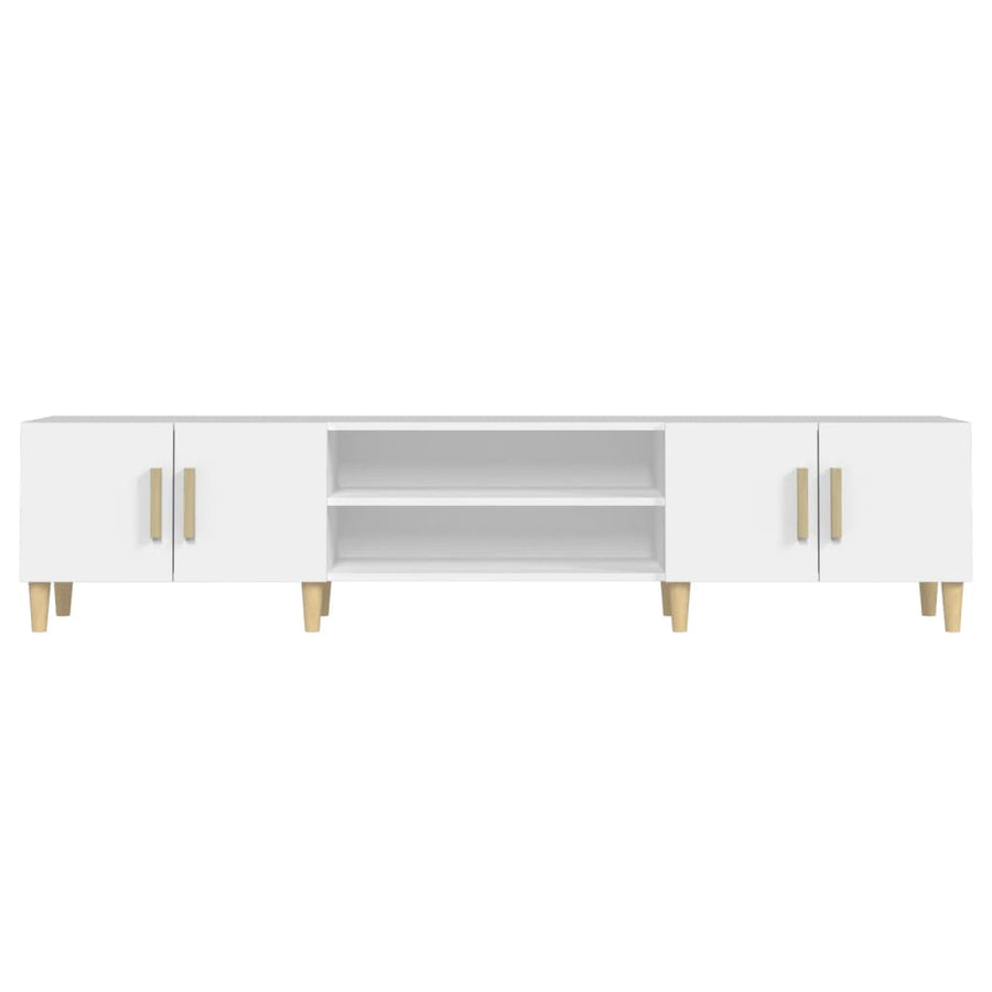 Tv-Meubel 80X3,5X40 Cm Bewerkt Hout Wit