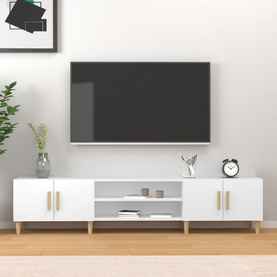 Tv-Meubel 80X3,5X40 Cm Bewerkt Hout Wit