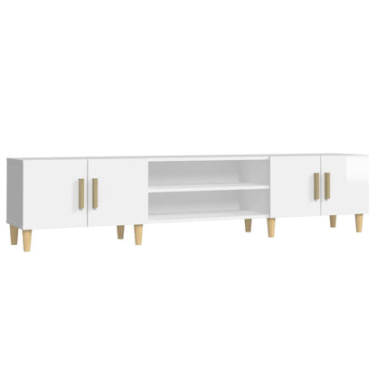 Tv-Meubel 80X3,5X40 Cm Bewerkt Hout Hoogglans wit