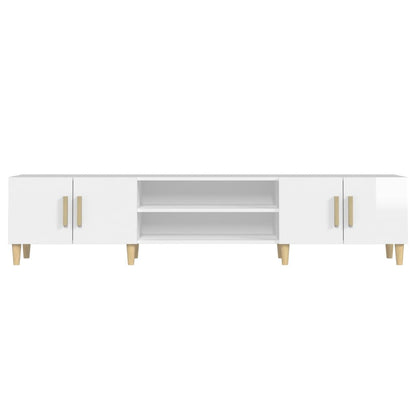 Tv-Meubel 80X3,5X40 Cm Bewerkt Hout Hoogglans wit