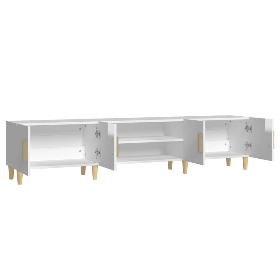 Tv-Meubel 80X3,5X40 Cm Bewerkt Hout Hoogglans wit