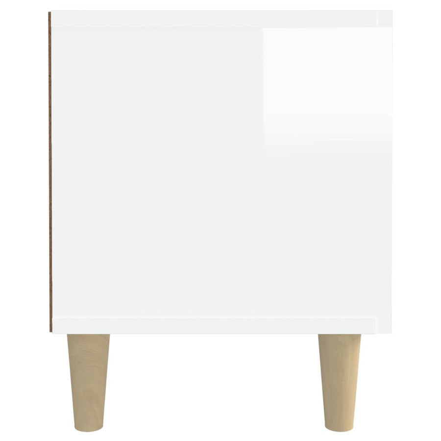 Tv-Meubel 80X3,5X40 Cm Bewerkt Hout Hoogglans wit