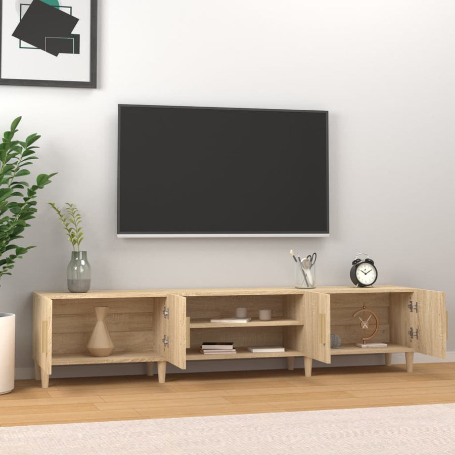 Tv-Meubel 80X3,5X40 Cm Bewerkt Hout Kleurig Sonoma eiken