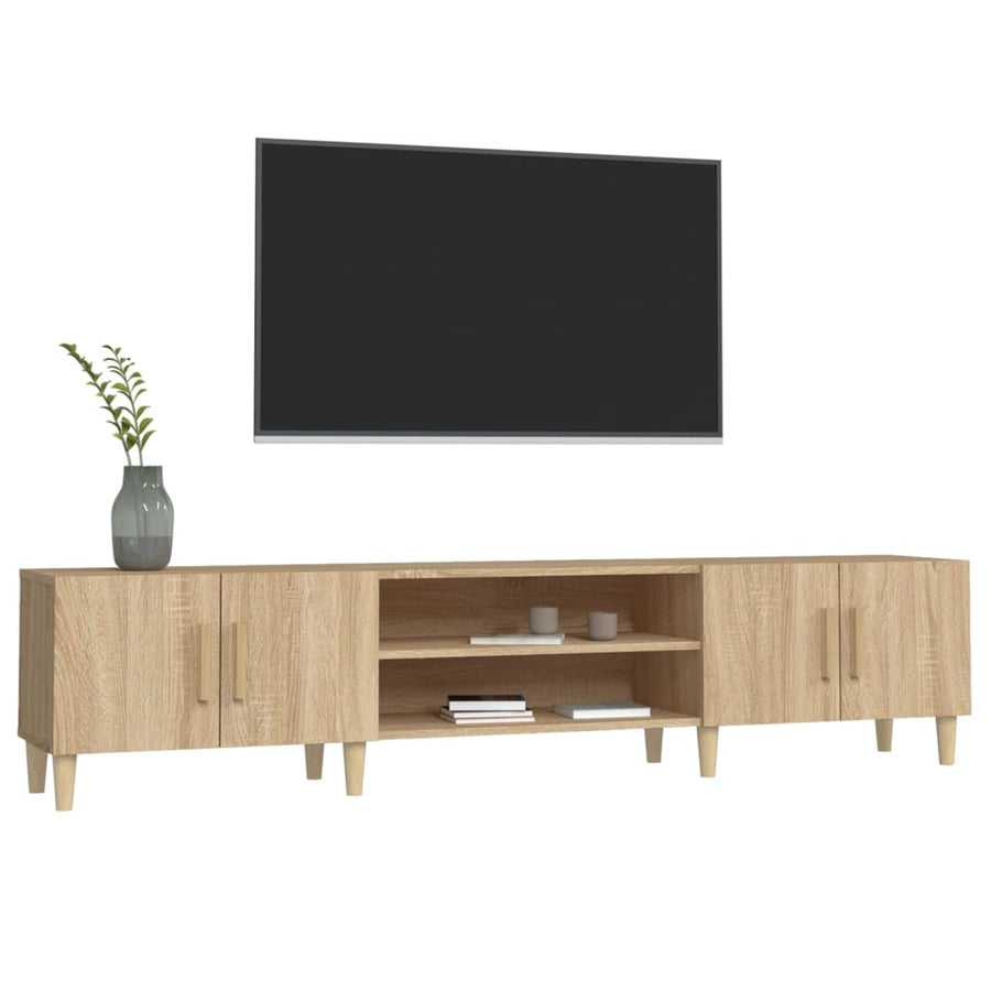 Tv-Meubel 80X3,5X40 Cm Bewerkt Hout Kleurig Sonoma eiken