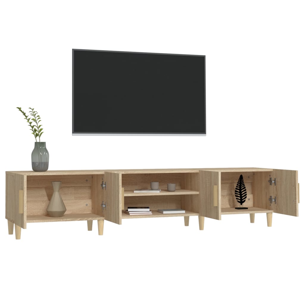 Tv-Meubel 80X3,5X40 Cm Bewerkt Hout Kleurig Sonoma eiken