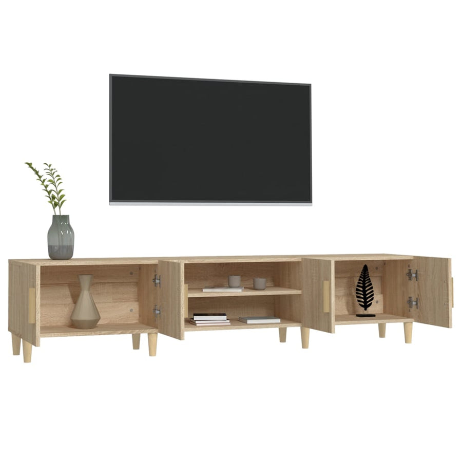 Tv-Meubel 80X3,5X40 Cm Bewerkt Hout Kleurig Sonoma eiken
