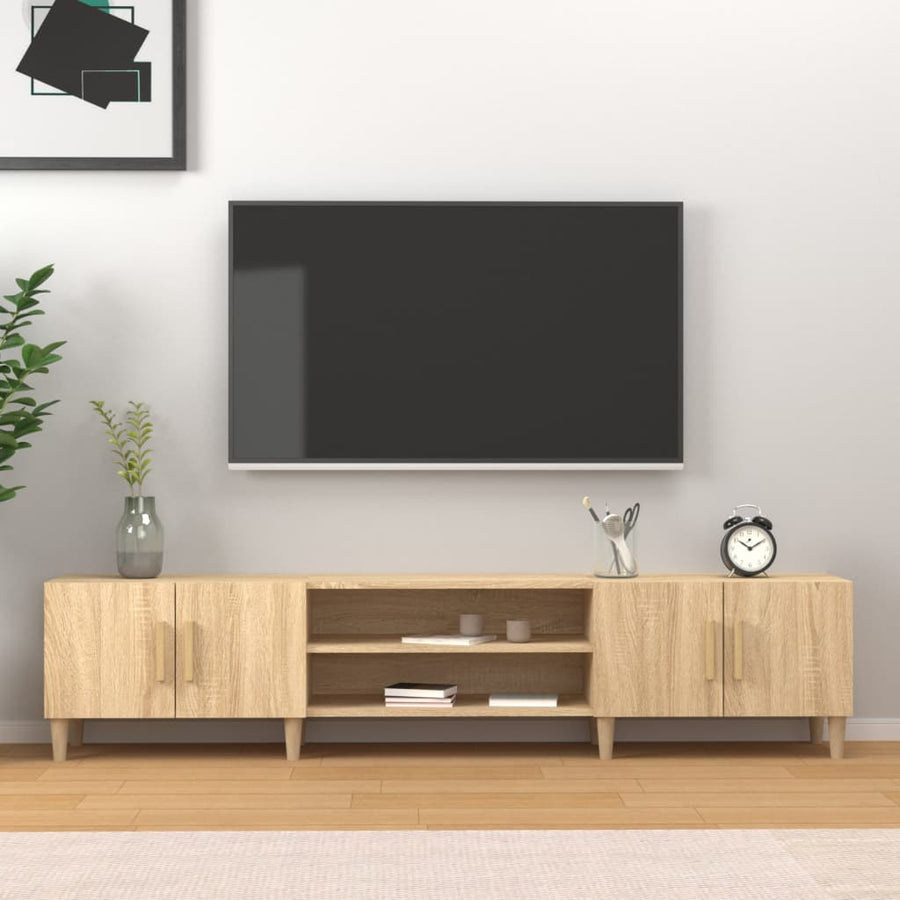 Tv-Meubel 80X3,5X40 Cm Bewerkt Hout Kleurig Sonoma eiken