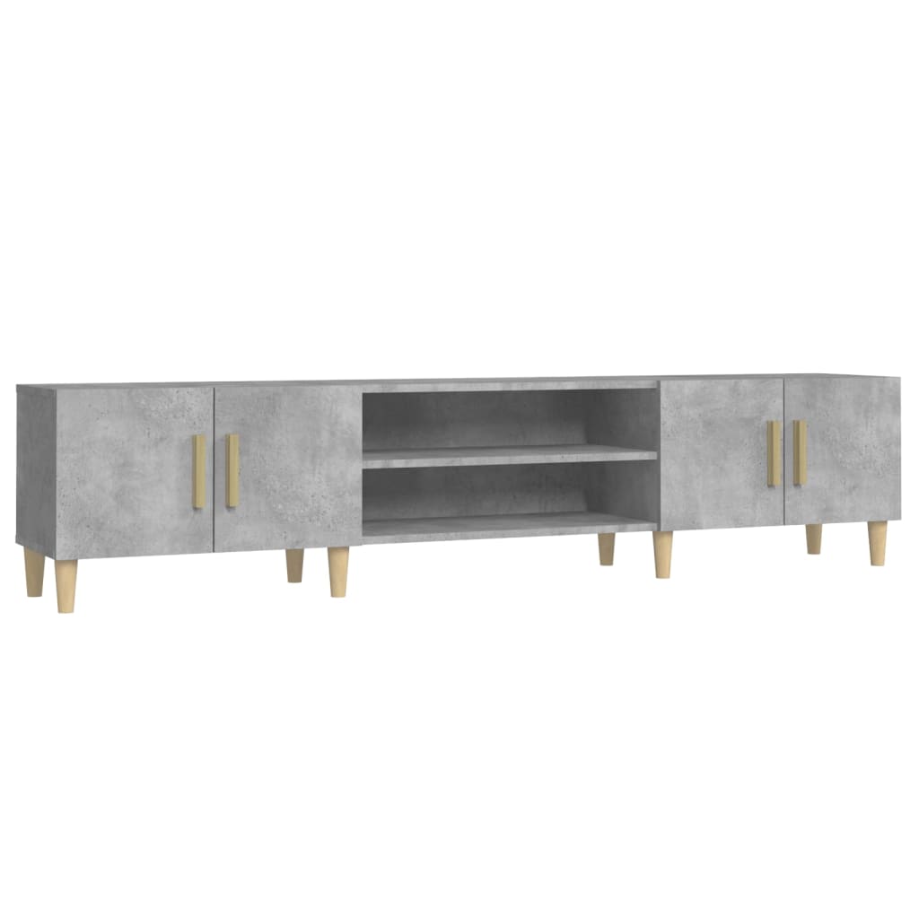 Tv-Meubel 80X3,5X40 Cm Bewerkt Hout Betongrijs