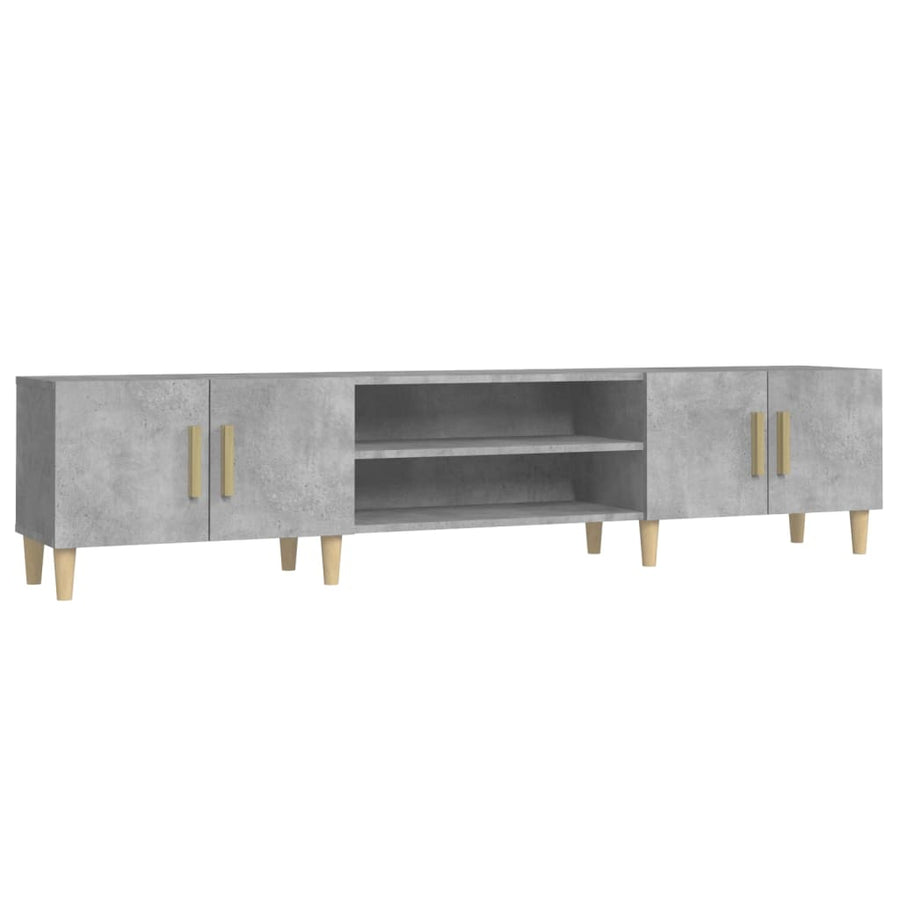 Tv-Meubel 80X3,5X40 Cm Bewerkt Hout Betongrijs