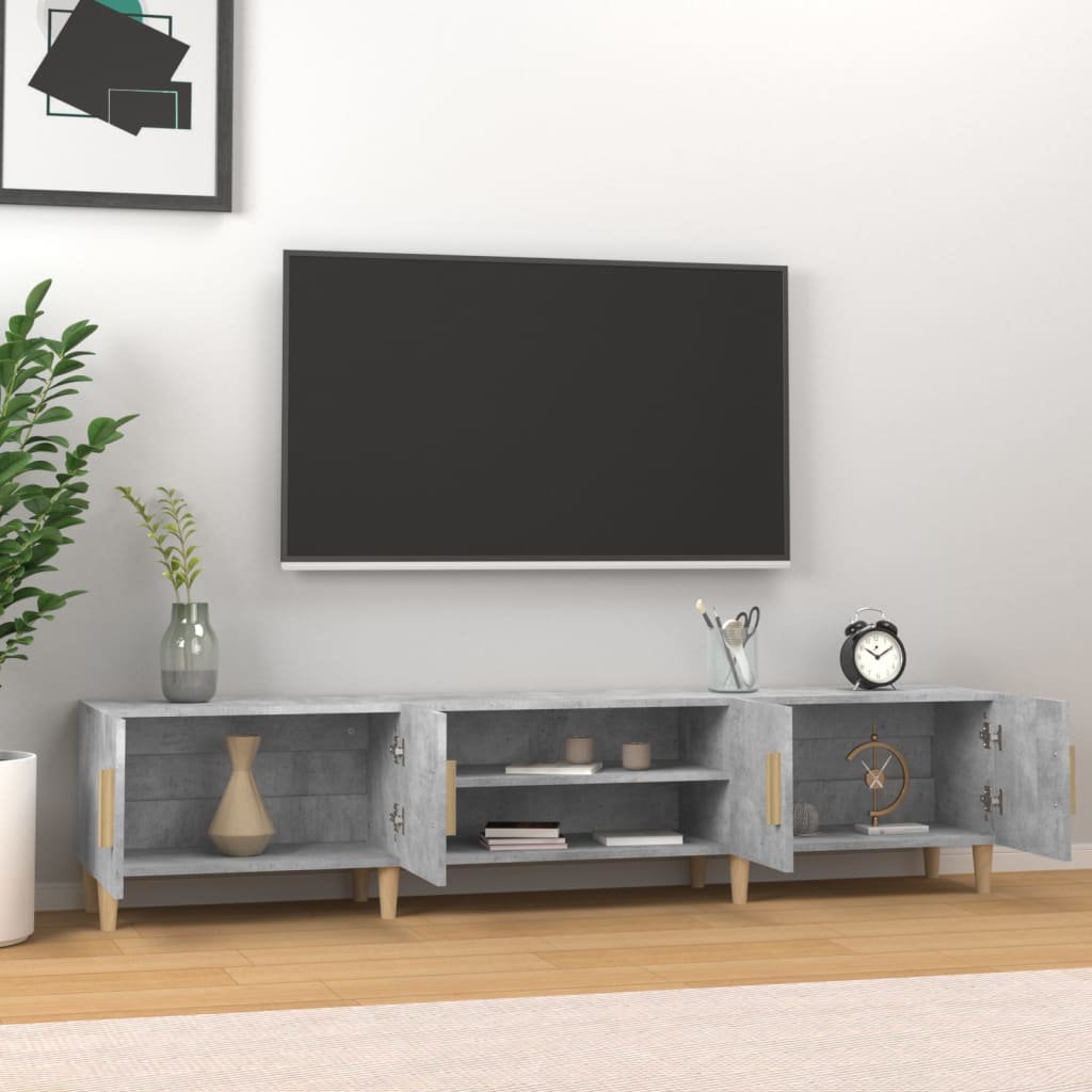 Tv-Meubel 80X3,5X40 Cm Bewerkt Hout Betongrijs