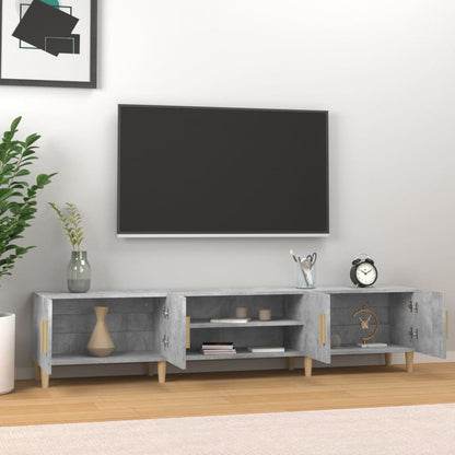 Tv-Meubel 80X3,5X40 Cm Bewerkt Hout Betongrijs