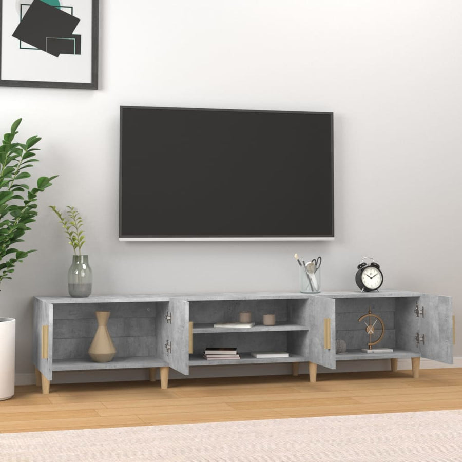 Tv-Meubel 80X3,5X40 Cm Bewerkt Hout Betongrijs