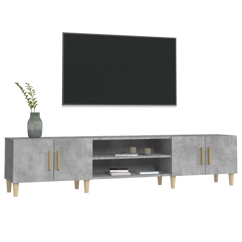 Tv-Meubel 80X3,5X40 Cm Bewerkt Hout Betongrijs