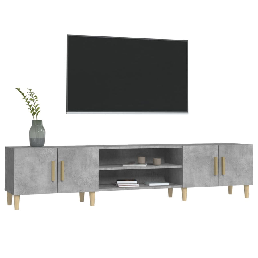 Tv-Meubel 80X3,5X40 Cm Bewerkt Hout Betongrijs
