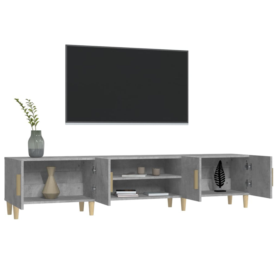 Tv-Meubel 80X3,5X40 Cm Bewerkt Hout Betongrijs