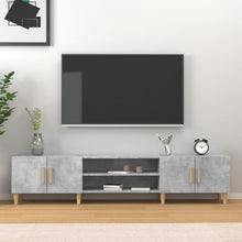 Tv-Meubel 80X3,5X40 Cm Bewerkt Hout Betongrijs