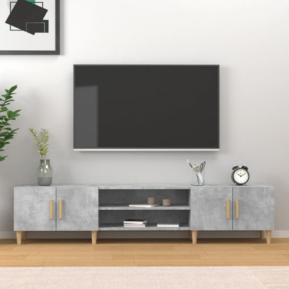 Tv-Meubel 80X3,5X40 Cm Bewerkt Hout Betongrijs