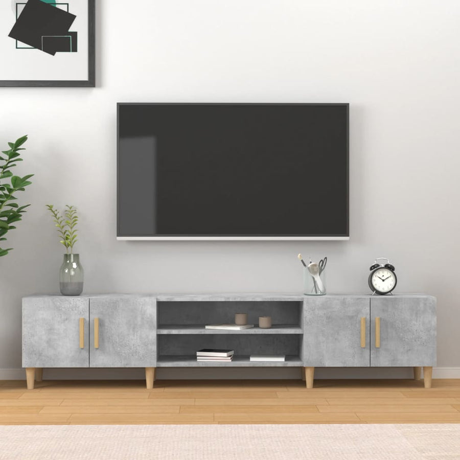 Tv-Meubel 80X3,5X40 Cm Bewerkt Hout Betongrijs