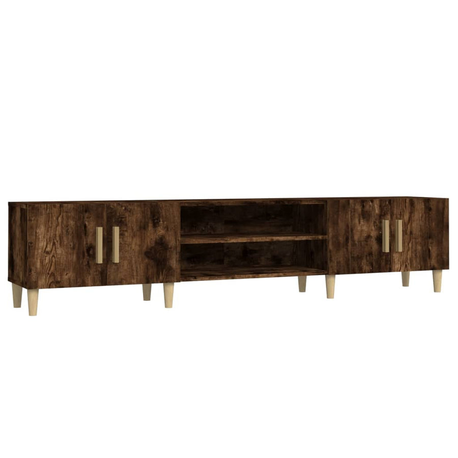 Tv-Meubel 80X3,5X40 Cm Bewerkt Hout Kleurig Gerookt eiken