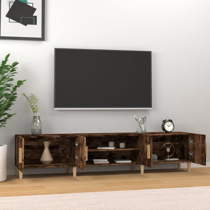 Tv-Meubel 80X3,5X40 Cm Bewerkt Hout Kleurig Gerookt eiken