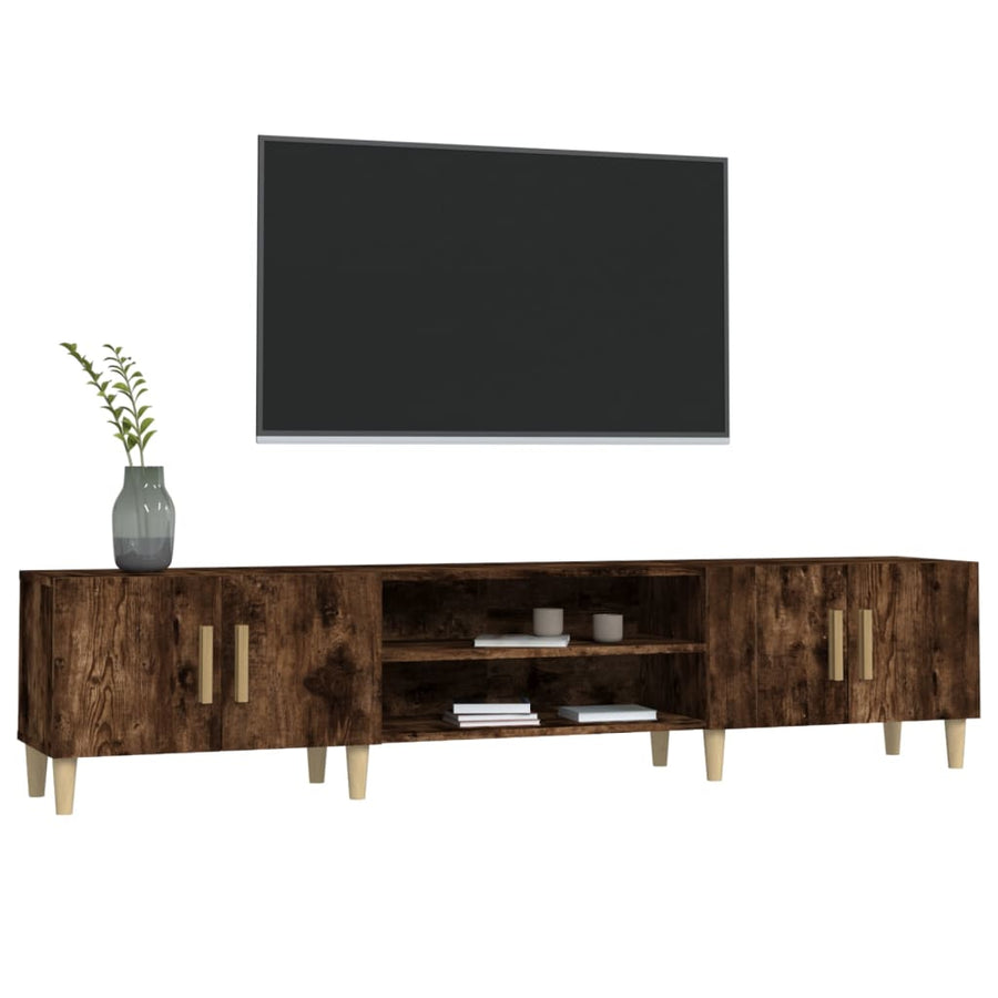 Tv-Meubel 80X3,5X40 Cm Bewerkt Hout Kleurig Gerookt eiken