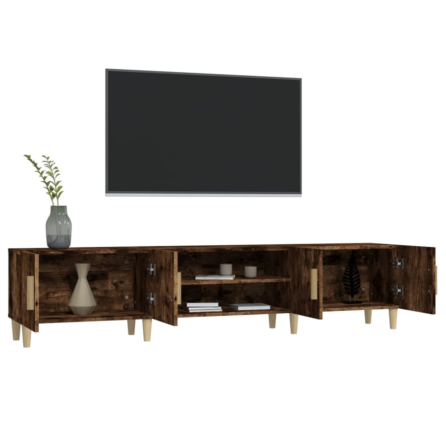 Tv-Meubel 80X3,5X40 Cm Bewerkt Hout Kleurig Gerookt eiken