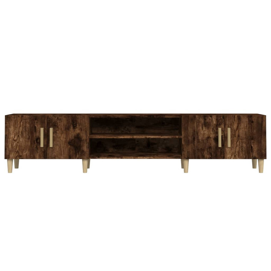 Tv-Meubel 80X3,5X40 Cm Bewerkt Hout Kleurig Gerookt eiken