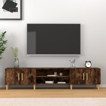 Tv-Meubel 80X3,5X40 Cm Bewerkt Hout Kleurig Gerookt eiken